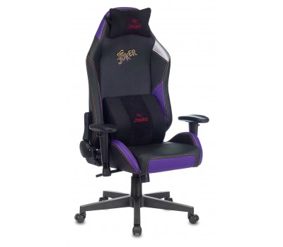 Кресло игровое Zombie HERO JOKER PRO черный/фиолетовый эко.кожа с подголов. крестовина пластик