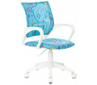 Кресло детское Бюрократ KD-W4 голубой Sticks 06 крестовина пластик белый пластик белый