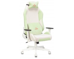 Кресло игровое Zombie EPIC PRO Fabric белый/зеленый с подголов. крестовина пластик пластик белый