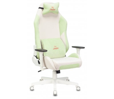 Кресло игровое Zombie EPIC PRO Fabric белый/зеленый с подголов. крестовина пластик пластик белый