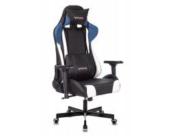 Кресло игровое Zombie VIKING TANK черный/синий/белый эко.кожа с подголов. крестовина металл