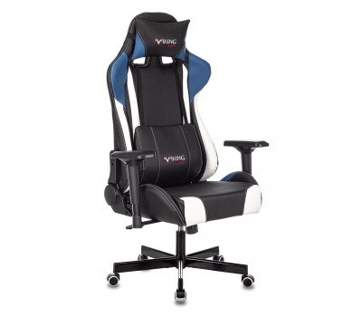 Кресло игровое Zombie VIKING TANK черный/синий/белый эко.кожа с подголов. крестовина металл