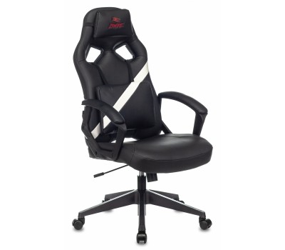 Кресло игровое Zombie DRIVER черный/белый эко.кожа с подголов. крестовина пластик