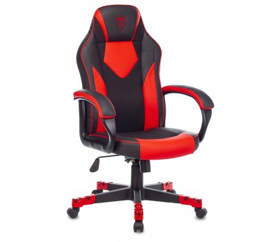 Кресло игровое Zombie GAME 17 черный/красный текстиль/эко.кожа крестовина пластик