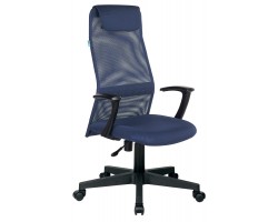 Кресло руководителя Бюрократ KB-8 синий TW-05N TW-10N сетка/ткань с подголов. крестовина пластик
