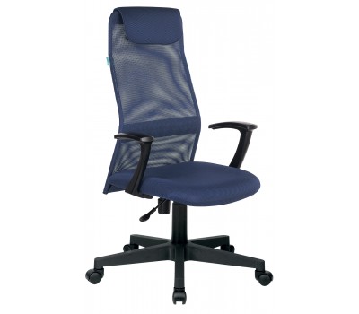 Кресло руководителя Бюрократ KB-8 синий TW-05N TW-10N сетка/ткань с подголов. крестовина пластик