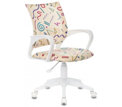 Кресло детское Бюрократ KD-W4 песочный Sticks 02 крестовина пластик белый пластик белый