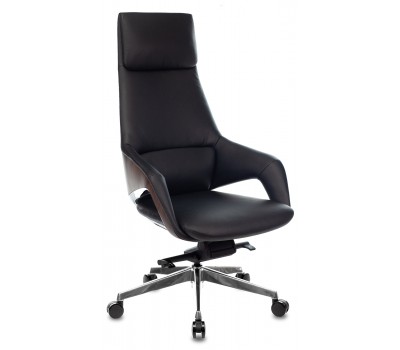 Кресло руководителя Бюрократ _DAO-2 черный кожа с подголов. крестовина алюминий