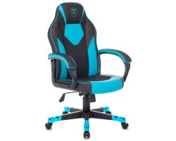 Кресло игровое Zombie GAME 17 черный/синий текстиль/эко.кожа крестовина пластик