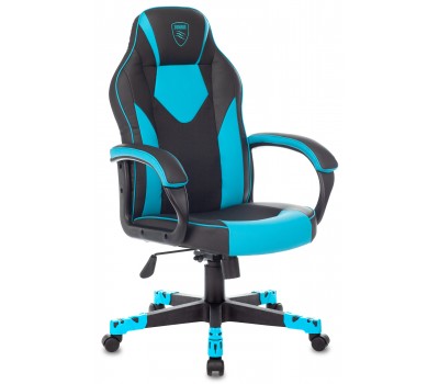 Кресло игровое Zombie GAME 17 черный/синий текстиль/эко.кожа крестовина пластик