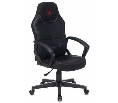 Кресло игровое Zombie 10 черный текстиль/эко.кожа крестовина пластик