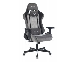 Кресло игровое Zombie VIKING 7 KNIGHT Fabric серый Loft ромбик текстиль/эко.кожа с подголов. крестовина металл