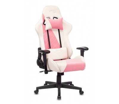 Кресло игровое Zombie VIKING X Fabric белый/розовый с подголов. крестовина пластик
