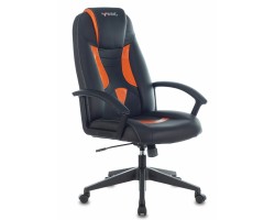 Кресло игровое Zombie VIKING-8 черный/оранжевый эко.кожа крестовина пластик