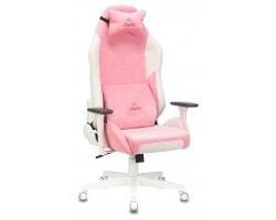 Кресло игровое Zombie EPIC PRO Fabric белый/розовый с подголов. крестовина пластик пластик белый