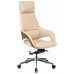 Кресло руководителя Бюрократ _DAO-2 бежевый кожа с подголов. крестовина алюминий