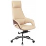 Кресло руководителя Бюрократ _DAO-2 бежевый кожа с подголов. крестовина алюминий
