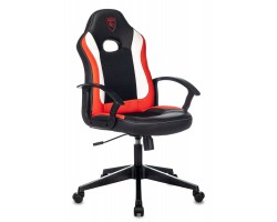 Кресло игровое Zombie 11 черный/красный текстиль/эко.кожа крестовина пластик