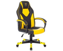Кресло игровое Zombie GAME 17 черный/желтый текстиль/эко.кожа крестовина пластик