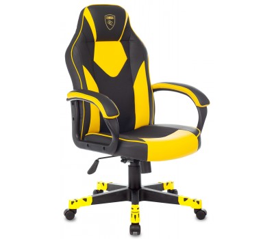 Кресло игровое Zombie GAME 17 черный/желтый текстиль/эко.кожа крестовина пластик