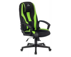 Кресло игровое Zombie 9 черный/салатовый текстиль/эко.кожа крестовина пластик