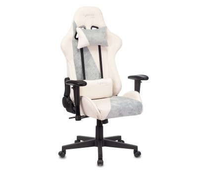 Кресло игровое Zombie VIKING X Fabric белый/серо-голубой с подголов. крестовина пластик