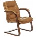 Кресло Бюрократ T-9927WALNUT-AV горчичный кожа полозья дерево