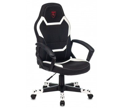 Кресло игровое Zombie 10 черный/белый текстиль/эко.кожа крестовина пластик