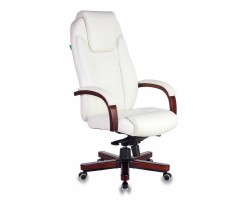 Кресло руководителя Бюрократ T-9923WALNUT слоновая кость кожа крестовина металл/дерево