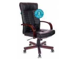 Кресло руководителя Бюрократ KB-10WALNUT черный эко.кожа крестовина металл/дерево