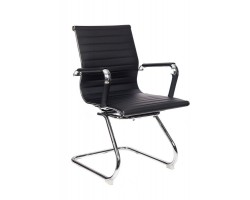 Кресло Бюрократ CH-883-LOW-V черный эко.кожа низк.спин. полозья металл хром