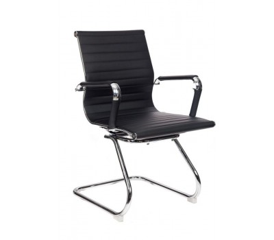 Кресло Бюрократ CH-883-LOW-V черный эко.кожа низк.спин. полозья металл хром