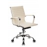 Кресло руководителя Бюрократ CH-883-LOW слоновая кость эко.кожа низк.спин. крестовина металл хром