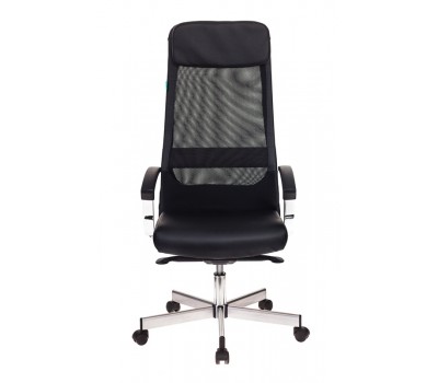 Кресло руководителя Бюрократ T-995SL черный TW-01 эко.кожа/сетка с подголов. крестовина металл серебристый
