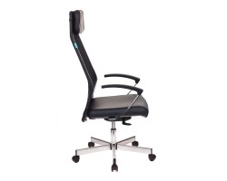 Кресло руководителя Бюрократ T-995SL черный TW-01 эко.кожа/сетка с подголов. крестовина металл серебристый-foto3