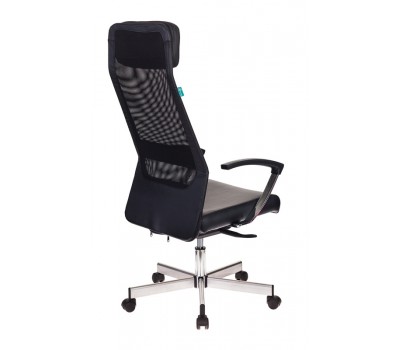 Кресло руководителя Бюрократ T-995SL черный TW-01 эко.кожа/сетка с подголов. крестовина металл серебристый