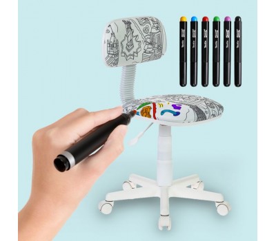 Кресло детское Бюрократ CH-W201NX белый раскраска крестовина пластик пластик белый