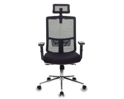 Кресло руководителя Бюрократ MC-612-H черный BM-11 сиденье черный 26-В01 сетка/ткань крестовина хром-foto2