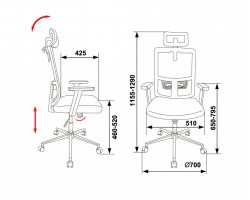 Кресло руководителя Бюрократ MC-612-H черный BM-11 сиденье черный 26-В01 сетка/ткань крестовина хром-foto5