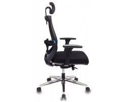 Кресло руководителя Бюрократ MC-815-H черный сетка/ткань с подголов. крестовина алюминий-foto3