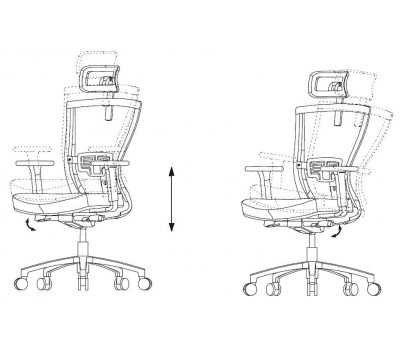 Кресло руководителя Бюрократ MC-815-H черный сетка/ткань с подголов. крестовина алюминий