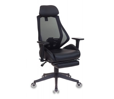 Кресло игровое Бюрократ CH-770 черный искусст.кожа/сетка с подголов. крестовина пластик подст.для ног