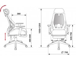 Кресло игровое Бюрократ CH-W770 черный искусст.кожа/сетка с подголов. крестовина пластик подст.для ног пластик белый-foto7