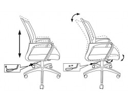 Кресло Бюрократ MC-201 спинка сетка серый TW-04 сиденье черный TW-11-foto5