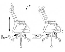 Кресло Бюрократ MC-201-H черный TW-01 TW-11 сетка/ткань с подголов. крестовина пластик-foto5