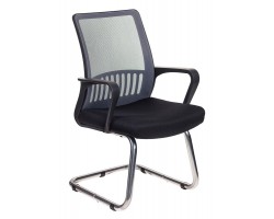 Кресло Бюрократ MC-209 темно-серый TW-04 сиденье черный TW-11 сетка/ткань полозья металл хром