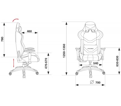 Кресло игровое Бюрократ CH-772N две подушки черный/красный искусственная кожа