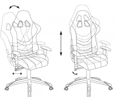 Кресло игровое Бюрократ CH-772N две подушки черный/синий искусственная кожа