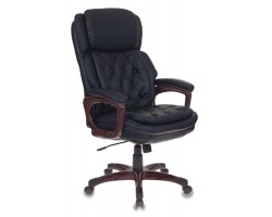 Кресло руководителя Бюрократ T-9918 черный рец.кожа/кожзам крестовина пластик