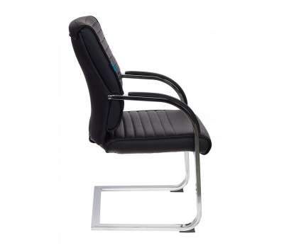 Кресло Бюрократ T-8010-Low-V на полозьях черный искусственная кожа